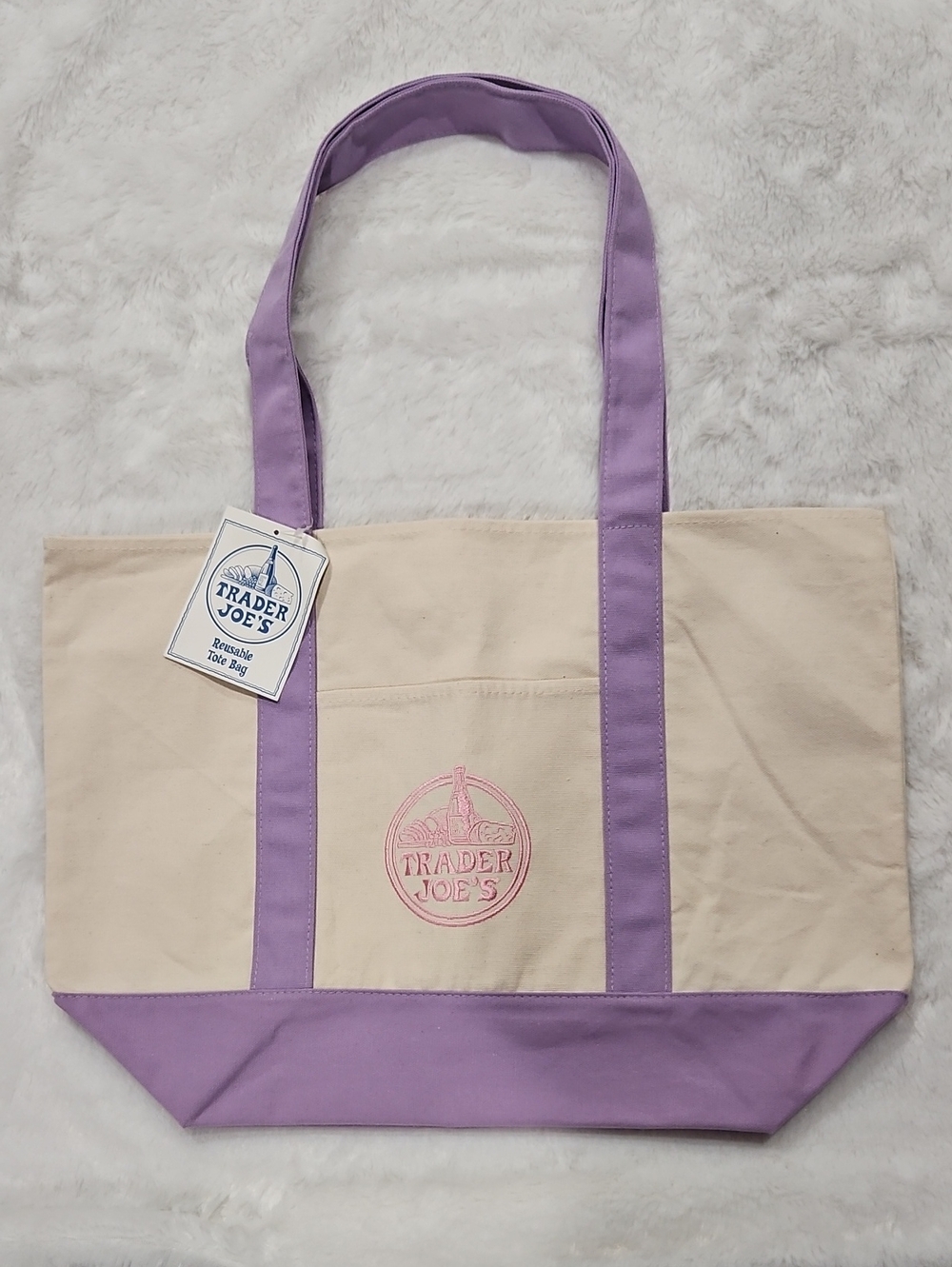 Trader Joe's Large Canvas Tote - Picture 2 of 2